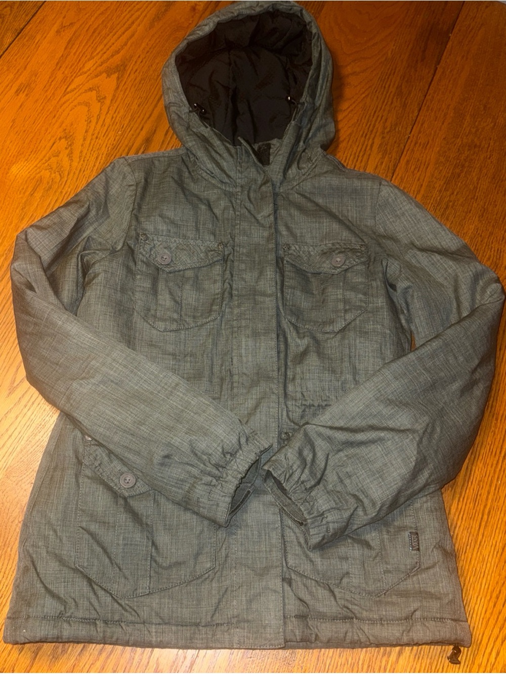 Vans Womens S Gray Hooded Snow Jacket